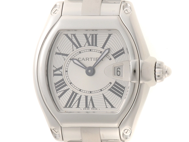 Cartier カルティエ 腕時計 2004年並行品 ミニロードスター W62016V3 ステンレス シルバー文字盤 クオーツ【472】 SJ