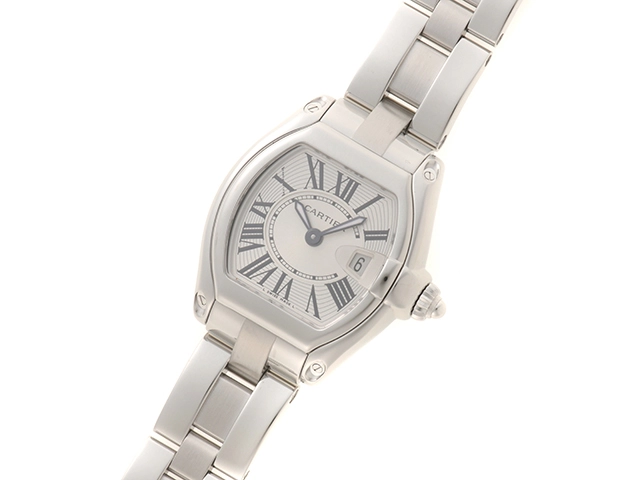 Cartier カルティエ 腕時計 2004年並行品 ミニロードスター W62016V3 ステンレス シルバー文字盤 クオーツ【472】 SJ