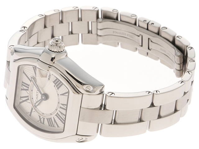 Cartier カルティエ 腕時計 2004年並行品 ミニロードスター W62016V3 ステンレス シルバー文字盤 クオーツ【472】 SJ