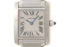 Cartier カルティエ 腕時計 タンクフランセーズSM W51008Q3 SS/SS ホワイト文字盤 クォーツ【471】TS
