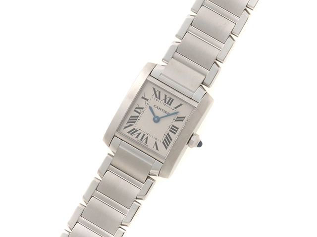 Cartier カルティエ 腕時計 タンクフランセーズSM W51008Q3 SS/SS ホワイト文字盤 クォーツ【471】TS