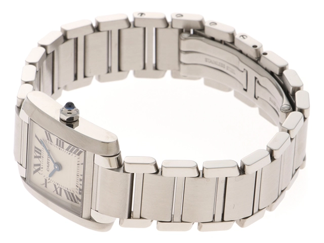 Cartier カルティエ 腕時計 タンクフランセーズSM W51008Q3 SS/SS ホワイト文字盤 クォーツ【471】TS