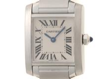 Cartier　カルティエ　タンクフランセーズSM　W51008Q3　SS　ホワイト文字盤　女性用クオーツ時計【473】