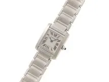 Cartier　カルティエ　タンクフランセーズSM　W51008Q3　SS　ホワイト文字盤　女性用クオーツ時計【473】