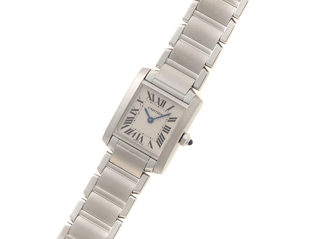 Cartier カルティエ タンクフランセーズSM W51008Q3 SS ホワイト文字盤 女性用クオーツ時計【473】