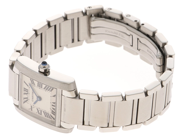 Cartier カルティエ タンクフランセーズSM W51008Q3 SS ホワイト文字盤 女性用クオーツ時計【473】