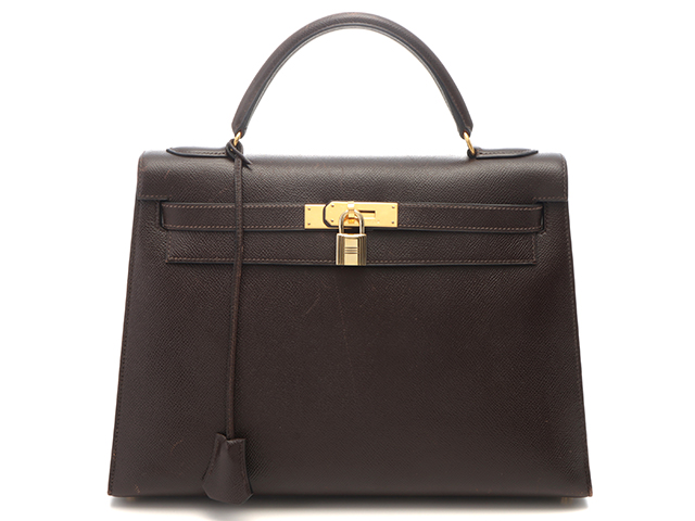 HERMES(エルメス) ケリー32 (内縫い) トリコロール アルジル タバックキャメル ショコラ ベージュ ダークブラウン焦げ茶 トリヨンクレマンス パラジウム金具 マットシルバー金具 □G刻印 ハンドバッグ 2WAY ショルダー 肩掛け レディース 40802147991【中古】【アラモード】 HERMES(エルメス) ケリー32 (内縫い) トリコロール アルジル タバック
