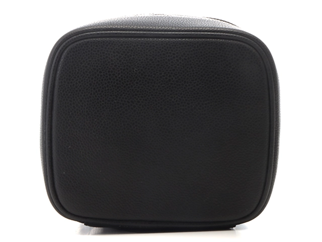 CHANEL シャネル ココマーク縦型バニティ ブラック/ゴールド金具 キャビアスキン A01998【472】YY