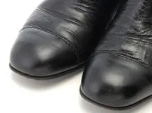 CHANEL　シャネル　チェーンショートブーツ　レディース37　ブラック　レザー/GP　G35009X53109　2148103931932　【432】