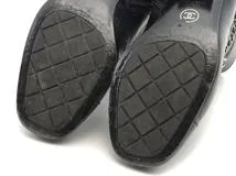 CHANEL　シャネル　チェーンショートブーツ　レディース37　ブラック　レザー/GP　G35009X53109　2148103931932　【432】