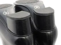 CHANEL　シャネル　チェーンショートブーツ　レディース37　ブラック　レザー/GP　G35009X53109　2148103931932　【432】