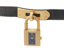 HERMES ケリーウォッチ KE1.201 GP リザードベルト ネイビー クォーツ 【460】2148103931994