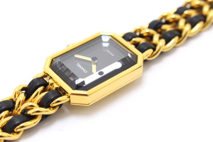 CHANEL シャネル プルミエールL H0001 GP/レザー ブラック文字盤