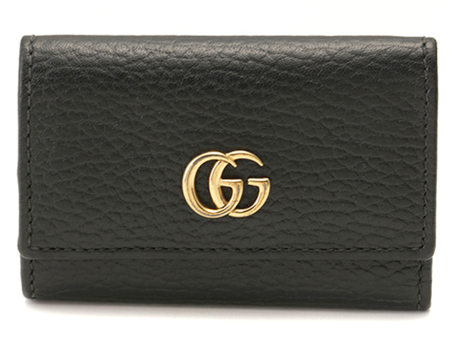 GUCCI グッチ ダブルG 6連キーケース 456118 ブラック レザー