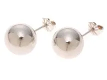 TIFFANY＆CO ティファニー ハードウェアボールピアス/シルバー/K14