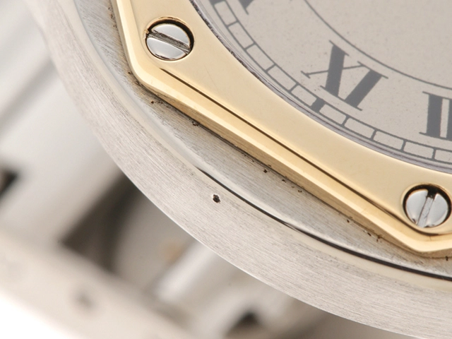 Cartier カルティエ 時計 サントスオクタゴン W2001583 レディース クオーツ GP/SS アイボリー文字盤【431】 2148103932632