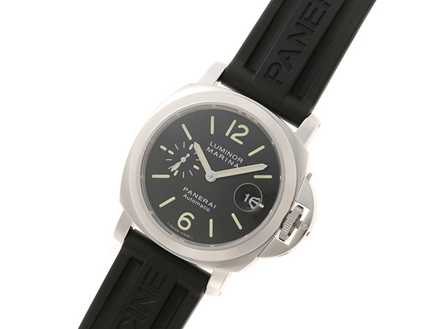 PANERAI パネライ 2013年並行品 ルミノール マリーナ PAM00104 ブラック文字盤 スティール/ラバー 自動巻き【472】SJ