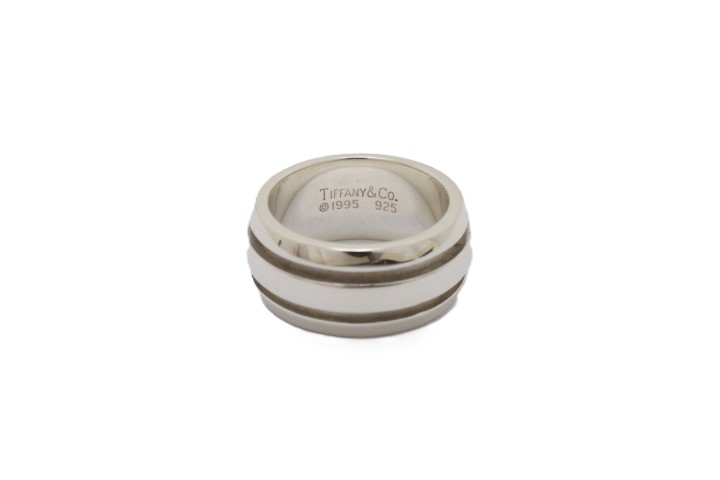 ティファニー　グルーブドダブルラインリング　14号　シルバー925 ティファニー グルーブドダブルラインリング 14号 シルバー925