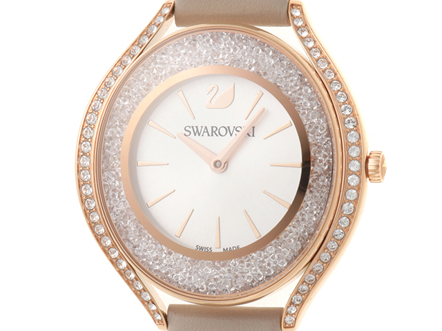 SWAROVSKI スワロフスキー 腕時計 ラウンドウォッチ シルバー文字盤