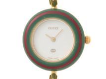 GUCCI　グッチ　チェンジベゼル　11/12　ホワイト文字盤　ゴールドメッキ　クオーツ　レディース時計　2148103933882【207】
