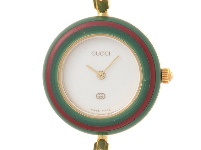 GUCCI グッチ チェンジベゼル 11/12 ホワイト文字盤 ゴールドメッキ