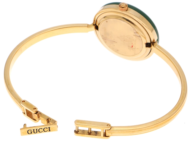 GUCCI　グッチ　チェンジベゼル　11/12　ホワイト文字盤　ゴールドメッキ　クオーツ　レディース時計　2148103933882【207】