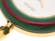 GUCCI　グッチ　チェンジベゼル　11/12　ホワイト文字盤　ゴールドメッキ　クオーツ　レディース時計　2148103933882【207】
