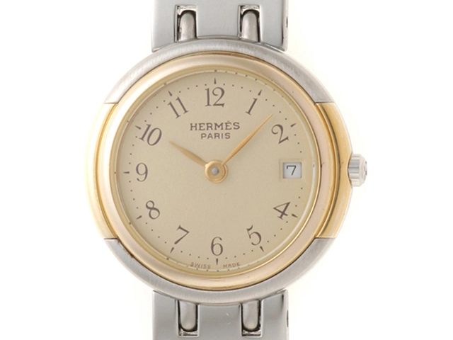 HERMES エルメス ウィンザー デイト ゴールドメッキ/ステンレス