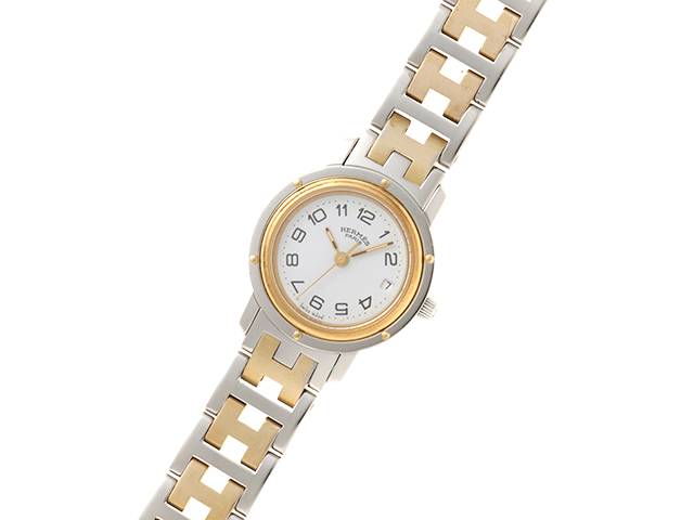 HERMES エルメス クリッパーコンビ CL3.240 ゴールドメッキ/ステンレス
