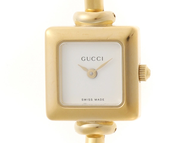 GUCCI グッチ 腕時計 1900L GP ホワイト文字盤 クォーツ【472】TS の