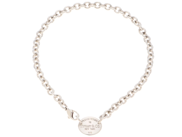 TIFFANY＆CO ティファニー リターントゥオーバルタグネックレス シルバー 重さ約52g【472】YY