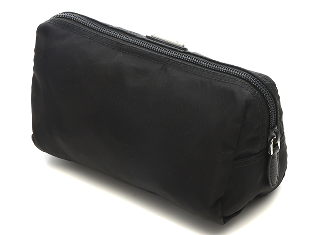PRADA プラダ ポーチ ブラック ナイロン/サフィアーノ 【472】YN の