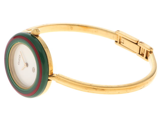 GUCCI グッチ 腕時計 チェンジベゼル バングル GP/プラスチック