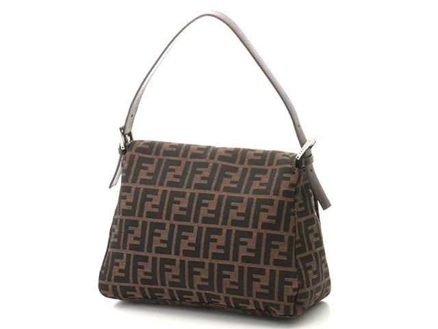 FENDI　フェンディ　ズッカ　マンマバゲット　ダークブラウン／ブラウン　キャンバス／レサ　ハンドバッグ【431】2148103940651