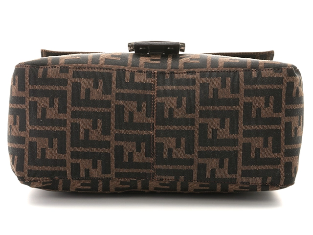 FENDI　フェンディ　ズッカ　マンマバゲット　ダークブラウン／ブラウン　キャンバス／レサ　ハンドバッグ【431】2148103940651