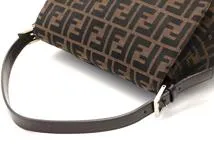 FENDI　フェンディ　ズッカ　マンマバゲット　ダークブラウン／ブラウン　キャンバス／レサ　ハンドバッグ【431】2148103940651