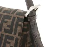FENDI　フェンディ　ズッカ　マンマバゲット　ダークブラウン／ブラウン　キャンバス／レサ　ハンドバッグ【431】2148103940651