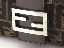 FENDI　フェンディ　ズッカ　マンマバゲット　ダークブラウン／ブラウン　キャンバス／レサ　ハンドバッグ【431】2148103940651