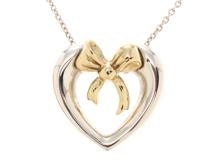 TIFFANY＆CO　ティファニー　ハートリボン　ネックレス　シルバー/k18ゴールド　【471】YN