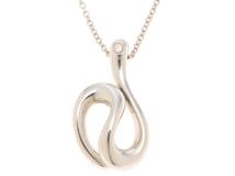 TIFFANY＆CO　ティファニー　オープンウェーブ　ネックレス　SVシルバー　ダイヤモンド1P　4.9g　【471】YN