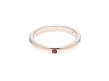 TIFFANY＆CO　ティファニー　スタッキングハート  リング SV925 シルバー #8 ルビー  2.6g　2148103942501　【471】SK