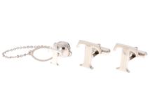 TIFFANY＆CO　ティファニー　Tロゴカフス&タイタックセット　TOYOTAコラボ　SVシルバー　10.5ｇ　【471】YN