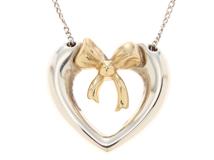 TIFFANY＆CO　ティファニー　ハートリボン　ネックレス　SV/18Kゴールド　5.0g　【471】YN