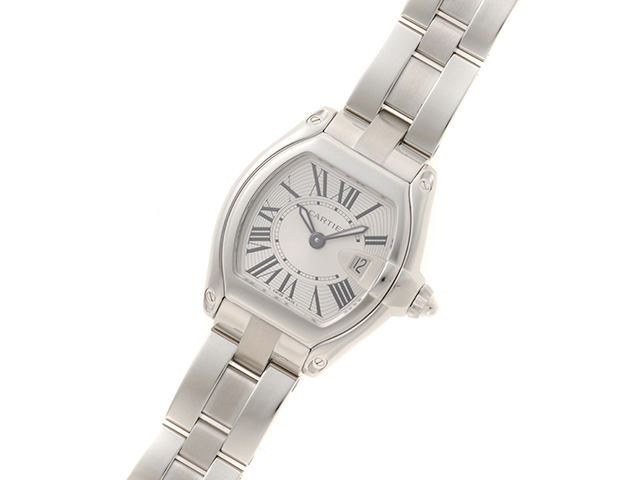 Cartier カルティエ ロードスターSM W62016V3 SS ホワイト文字盤 女性