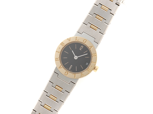 BVLGARI ブルガリ ブルガリ ブルガリ ブラック文字盤 BB23SG SS/YG