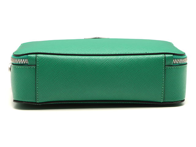 【美品！】PRADA プラダ　アースカラー PRADA プラダ ブリック 2WAY バッグ グリーン サフィアーノ