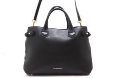 BURBERRY バーバリー ノバチェック 2wayショルダーバッグ ブラック/ベージュ レザー/キャンバス 【460】2148103950650