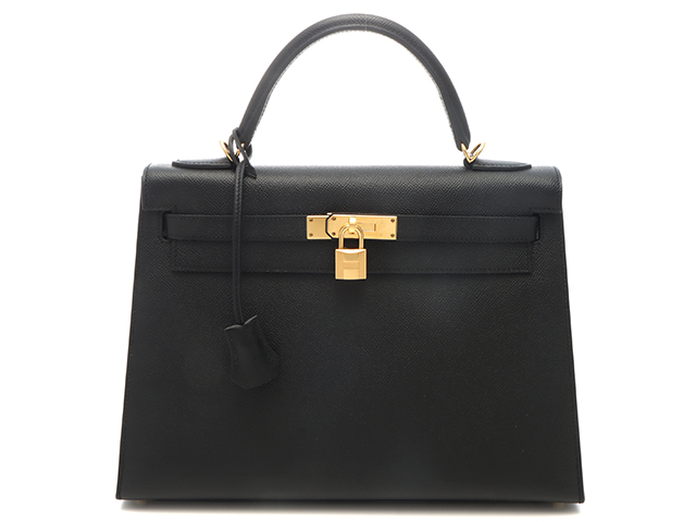 HERMES エルメス ケリー32 ブラック/GP C刻印 ヴォーエプソン【431