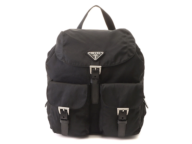 PRADA プラダ リュックサック ブラック ナイロン/レザー【430