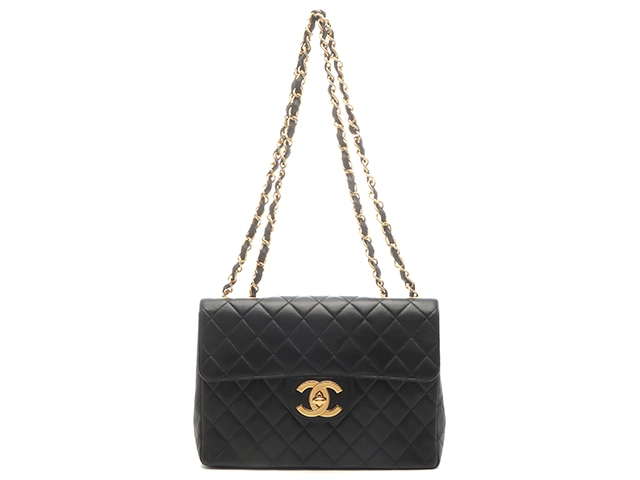 CHANEL シャネル デカマトラッセ30 Wチェーンショルダー ブラック/GP